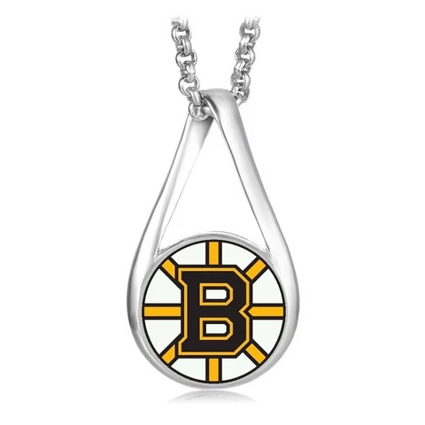 Boston Bruins Womens 925 Silver Necklace With Pendant Hockey Gift D28R Cover