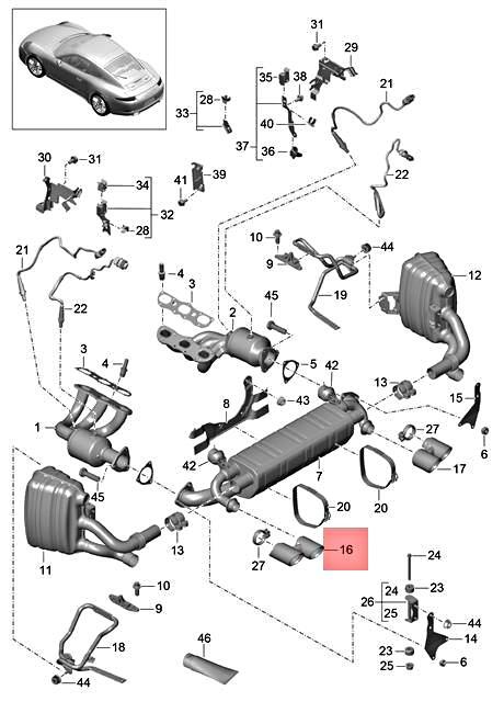 Genuine PORSCHE 911 Carrera Tailpipe Left 99111198101 | eBay 