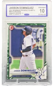 2021 Bowman Jasson Dominguez Gem Mint 10 SP Camo Rookie Parallel RC #BP-13 MY13 - Picture 1 of 3