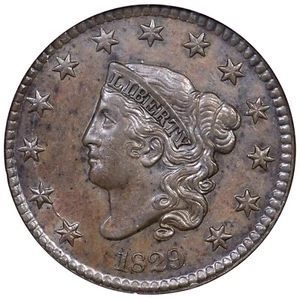 1829 N-2 R-2 NGC MS 62 BN Matron or Coronet Head Large Cent Coin 1c - Picture 1 of 3