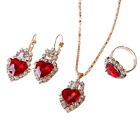 Love Shaped Jewelry Sets Crystal Pendant Collarbone Necklace Earrings And Rings