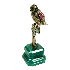 Antica statua gufo arte gioielliere austriaco argento sterling e gioielli - Foto 1 di 14