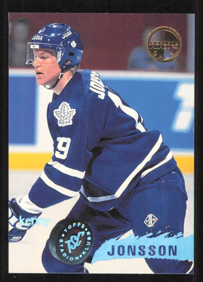 1995 Topps Stadium Club KENNY JONSSON Members Only card TORONTO MAPLE LEAFS #107 - Image 1 of 2