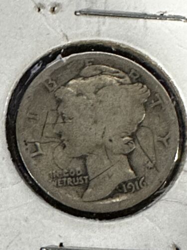 New Listing1916-D Key Date United States Mercury Dime In Circulated Condition