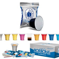 100 Cialde Capsule Caffè Borbone Respresso Miscela Blu e compatibile Nespresso a