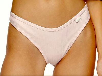 Tanga panty modal de algodón acanalado CALVIN KLEIN apenas rosa para mujer XS 4 S 5 M L XL Foto 1 de 4