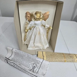 Vintage Eckart Nuremberg German Wax Face Christmas Angel Tree Topper Holiday - Picture 1 of 14