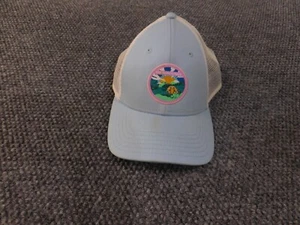 The North Face Hat Cap Snap Back Blue White Mesh Trucker Patch Outdoor Mens - Picture 1 of 10