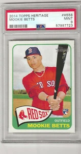 MOOKIE BETTS 2014 TOPPS HERITAGE #H558 ROOKIE CARD PSA MINT 9 RED SOX - Picture 1 of 1