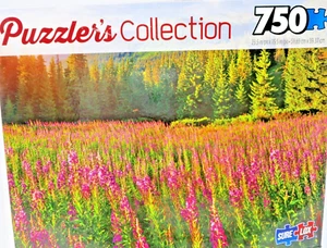 Puzzlers Otoño Montañas Rompecabezas 750 PIEZAS Rosa Lupin Árbol de hoja perenne Flor Nuevo - Imagen 1 de 9