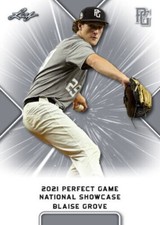 "MINT" BLAISE GROVE 2021 LEAF PERFECT GAME ALL-AMERICAN ROOKIE CARD #123