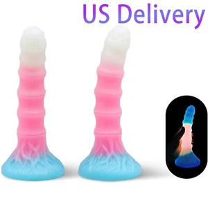 Fantasy Monster Dildo, 9.84 inch Beginner Silicone Dildo with Luminous Pink - US - Picture 1 of 6