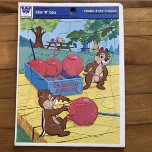 VINTAGE WHITMAN DISNEY CHIP N DALE RAHMEN TABLETT PUZZLE ~ TOP ZUSTAND - Bild 1 von 9