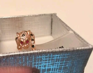 Roségoldfarbener Panther Ring mit bunten Steinen Größe R - Bild 1 von 4