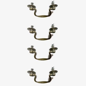 4 bale handles heavy SOLID pure BRASS old style bolt house antiques 3 " center - Bild 1 von 12