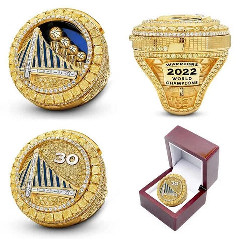 2022 Golden State Warriors Curry 30 Championship Ring - Rotatable Men's Ring Box Cover