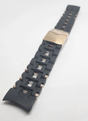 Invicta Sea Spider 镀玫瑰金不锈钢黑色橡胶手表手链 — 第 1/3 张图片