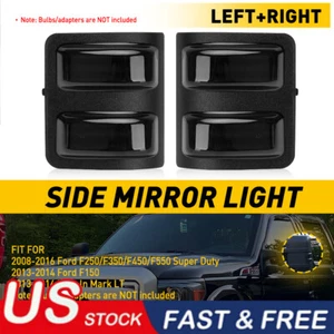 Lente de luz de señal de giro de espejo lateral de 2 piezas para Ford F-250 F-350 F250 F350 2008-2016 - Imagen 1 de 10