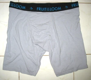 FRUIT OF THE LOOM - NEW - 2XL - 17" SIDE LENGTH - GRAY- BREATHABLE BOXER SHORTS - Picture 1 of 2