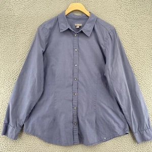 J Jill Shirt Womens Large Blue Button Up Collared Long Sleeves Everyday Casual - Picture 1 of 11