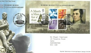 GB - 2009  -'' ROBERT BURNS '' M/Sheet FDC - Edinburgh P/mk - Superb - Picture 1 of 1