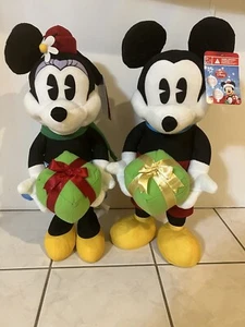Disney Mickey & Minnie Mouse Christmas Plush Doll 24”Greeter Gemmy Sings 2009 - Picture 1 of 6