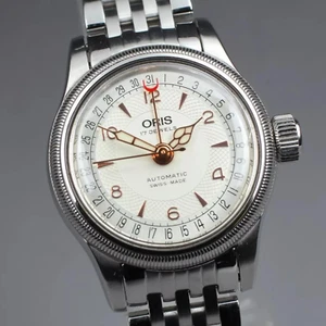 Vintage Exc+5 ORIS Big Crown Pointer Date 7550 Women's Automatic Watch 28mm 17J - Picture 1 of 14