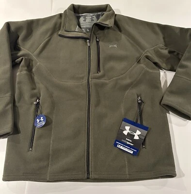 Under Armour Coldgear Wind Proof Fleece Mens NWT Army Green L Coat Jacket - Image 1 of 4