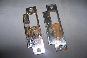 TWO, Vintage, USED, Heavy, Door Strike Plates - SEE DESCRIPTION - Picture 1 of 10
