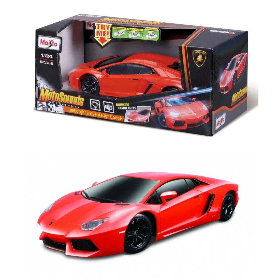Maisto MotoSounds Lamborghini Aventador Coupé in Scala 1:24 con Luce e Suono - Immagine 1 di 4