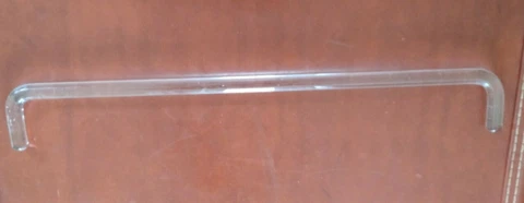 Art Deco Bent Curved Clear Glass 15" Towel Bar Rod Mid Century Bathroom Rack Cover