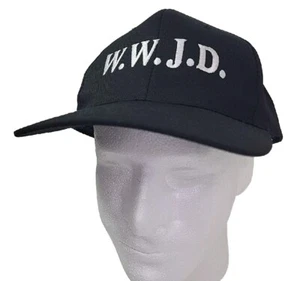 What Would Jesus Do WWJD Hat Vintage Nissin Snapback Adult Size Black Cap - Picture 1 of 14