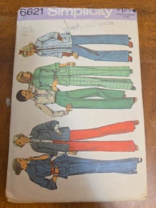 Simplicity Sewing Pattern 6621 Miss Pants Top Size 14 Bust 36 Cut 1970s Vintage - Picture 1 of 4