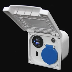 Multifunktions Außensteckdose Wohnmobil Wohnwagen 220V Sat Antenne USB HDMI Raut - Picture 1 of 7