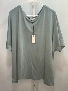 Cable And Gauge Women’s Green Short Sleeve Top, Size X-large. 2S - Picture 1 of 6