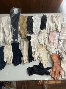 Estate Lot  Pair Vintage Gloves Variety Colors Length Material - Picture 1 of 13
