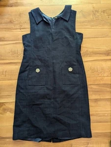 Karl Lagerfeld Paris Kleid Damen dunkelblau Tweed Etuikleid adrette Taschen Gr. 10 - Bild 1 von 9