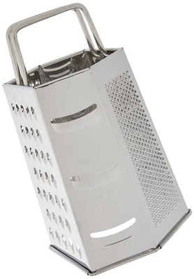 Fackelmann Grattugia universale esagonale in acciaio inox, 22,1 cm, argento fW6s - Immagine 1 di 3