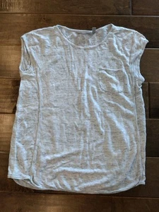 ATHLETA Women's short-sleeve Linen Newport heather gray tee top - S - Picture 1 of 9