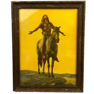 Vintage John Drescher Co Print End Of The Trail Framed - Picture 1 of 7