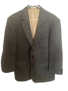 Herren ORVIS blau grau schwarz Fischgrät Harris Tweed Jacke Sportmantel 40 S - Bild 1 von 5