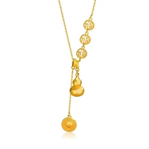 Compact Gold Necklace with Unique Chinese Design Ideal for Accessories - Picture 1 of 4