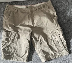 Fat Face Shorts Men Pure Linen Breakyard Cargo Combat Military Sandstone Size 38 - Picture 1 of 4