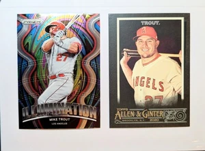 Mike Trout Lot 2 Cards 2020 Topps Allen & Ginter X Black 2022 Prizm Illumination - Picture 1 of 8