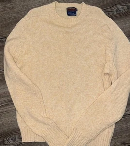 Vintage JC Penney 100% Wolle Shetland Wolle L Tall Gelb Preppy Grandpacore Strick - Bild 1 von 6