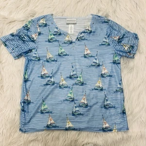 Alfred Dunner Azul Vela Tema Top Pequeño - Imagen 1 de 3