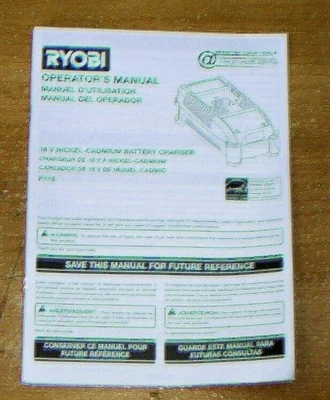 RYOBI OPERATOR MANUALS FOR CORDLESS TOOLS - Image 1 of 4