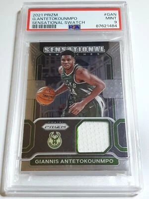 Camiseta deportiva Panini Prizm Giannis Antetokounmpo 2021 #parche usada en juegos - PSA 9 (POP 15) Foto 1 de 3