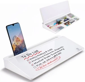 Small Glass Desktop Whiteboard Dry-Erase-Board - Computer Keyboard Stand Whit... - Picture 1 of 11