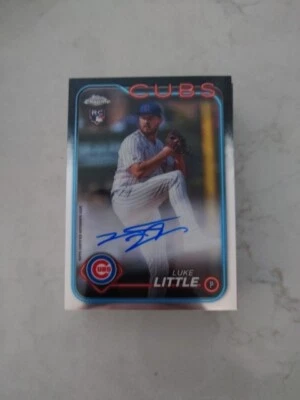 2024 TOPPS CHROME - LUKE LITTLE - #RA-LL - ROOKIE ON CARD AUTO - CHICAGO CUBS  - Image 1 of 2